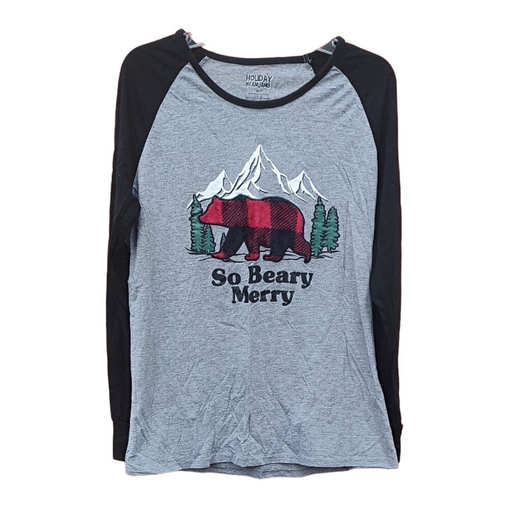 Holiday #FamJams Long-Sleeve Shirt So Beary Merry Size Small